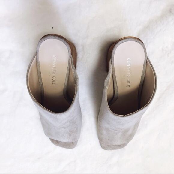 Kenneth Cole Karolina Light Gray Block Heel Mules - Picture 4 of 8